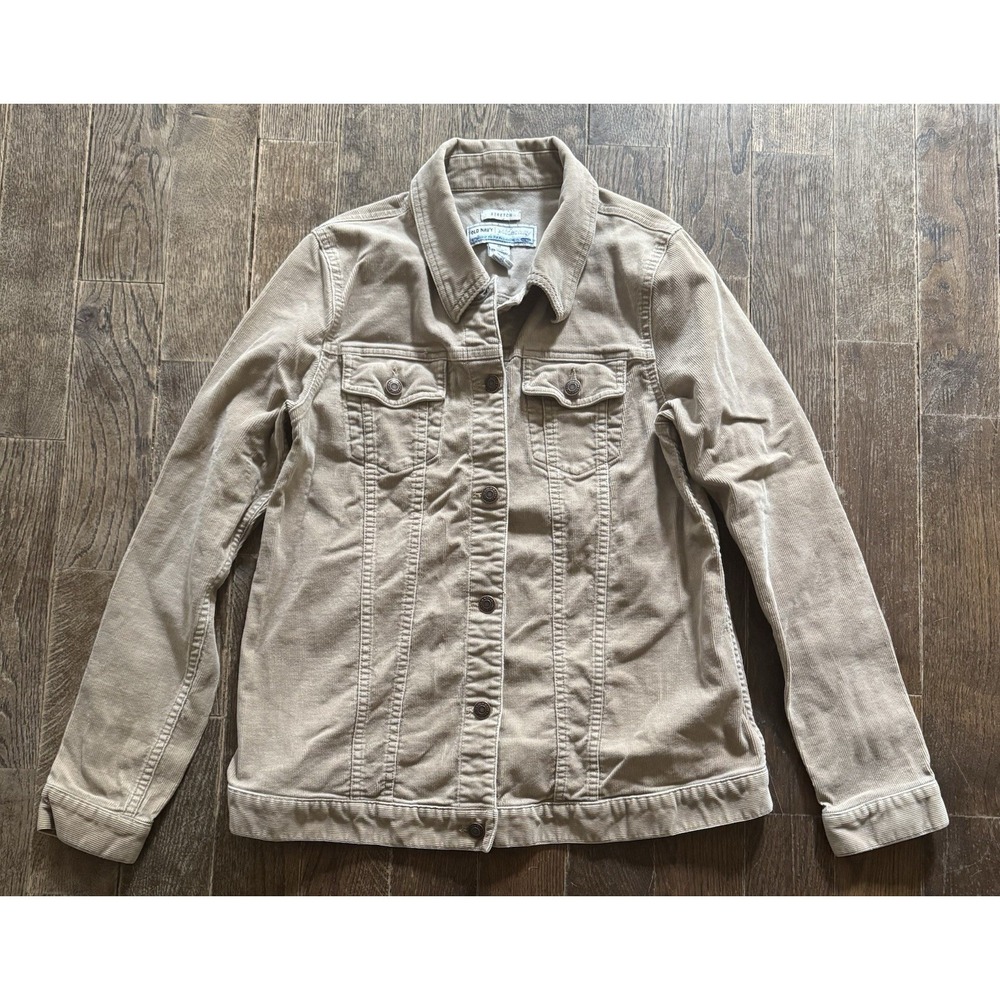 Old Navy Maternity MediumTan Corduroy Jacket Trucker Style Stretchy Button Front